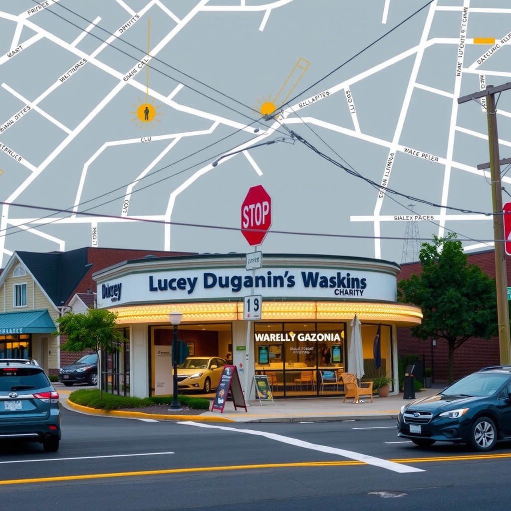 Map showing location of Lucey Dugan Watkins Charity at 301 Baldwin Ave, New Milford, NJ 07646, United States with surrounding streets and landmarks